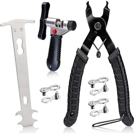 Ensemble D\outils De Chaîne De Vélo,Lien De Vélo Pince, Outil Dérive Chaîne, Vérificateur De La Chaîne, DAttaches Rapides