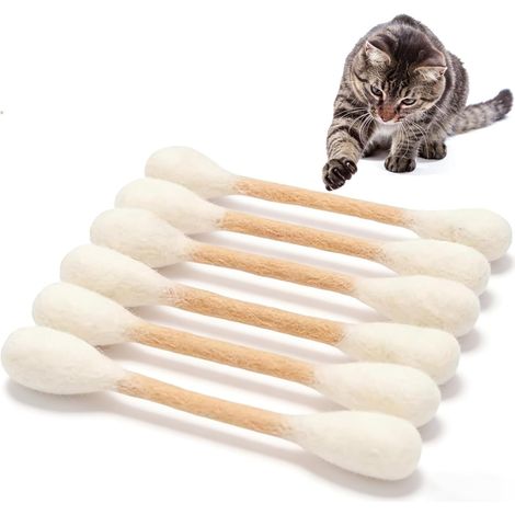 12er-Pack Wattestäbchen verwandelt sich in Katzenminze-Katzenspielzeug – robustes Kauspielzeug für Kätzchen, weicher Plüschstab für Wohnungskatzen gegen Langeweile (12 Stück) (1/5)