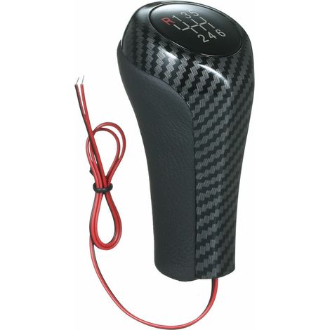 Green Mobility-LED pommeau de levier de vitesse en Fiber de carbone tete de baton poignee de levier 6 vitesses de remplacement pour BMW 1 3 5 6 serie M X1 X3 X5 E60 E61 E65 E83 E84 E90 E91 E92,modele: (1/5)