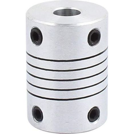 Giunto per albero da 6 mm a 8 mm, lunghezza 25 mm, accoppiatore per motore passo-passo da 18 mm di diametro, connettore in lega di alluminio per stampante 3D, encoder fai da te, macchina CNC (1/4)
