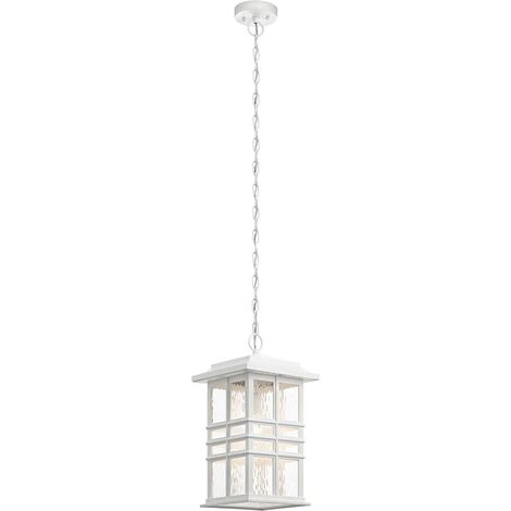 Elstead Beacon Square - Lanterne à chaîne extérieure à 1 lumière, blanc, IP44, E27