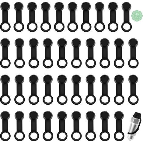 40 Pcs Bouchons de Mamelon de Purge de Frein 8mm Bouchons de Vis de Purge de Frein Universel en Caoutchouc Capuchons à Vis de Frein Cache-Poussière Bouchon de Graisse de Couvercle de Purge (1/5)