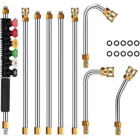 Tige d'extension de nettoyeur haute pression, 4000PSI nettoyeurs haute pression pointes de lance de remplacement télescopiques outils de nettoyage pour le lavage des fenêtres de toit (1/5)