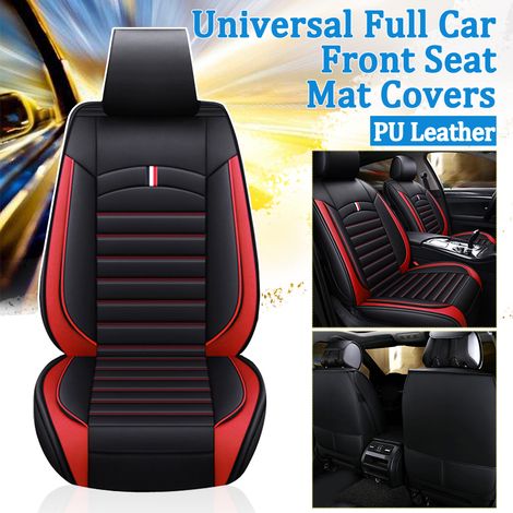 Universal-Autositzmatte, atmungsaktiv, PU-Leder, 4 Farben (rot) Fantablau