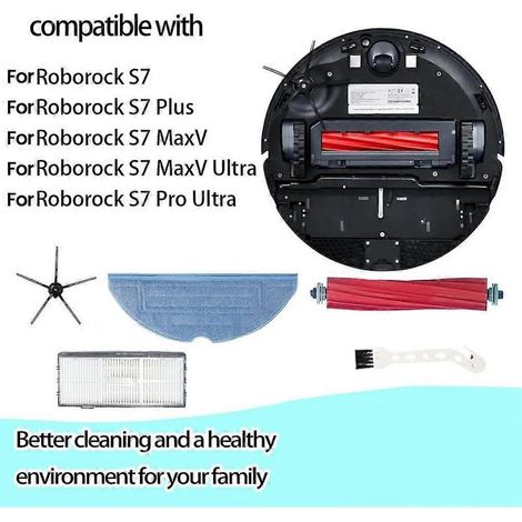 Per gli aspirapolvere Roborock S7, S7 Plus, S7 MaxV, S7 MaxV Ultra e S7 Pro Ultra: spazzola principale, filtro HEPA e panno per la pulizia. (1/5)