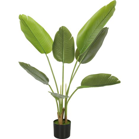 Arbre artificiel vert 109 cm avec pot plastique et terreau floqué