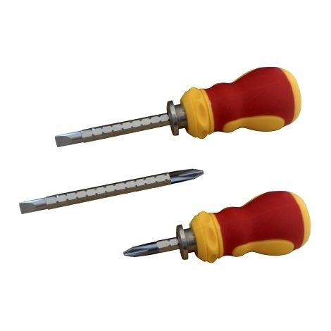 Cacciavite tascabile regolabile/telescopico con inserto piatto e a croce