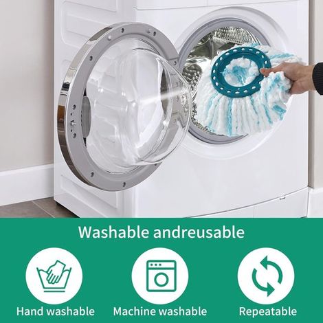 4 Recharge pour serpillière Clean Twist Disc Mop - Tête de mop pour le set clean twist Disc Mop et le set Combi Disc Mop (1/5)