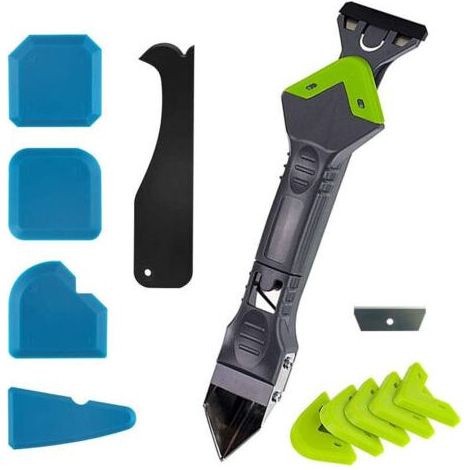 Lisseur Joint Silicone 11 Pièces Set, Nouvelle Mise à Niveau grattoir d'angle de Colle de Verre de calfeutrage, grattoir de coulis d'outil de Finition de Mastic de Silicone (1/5)
