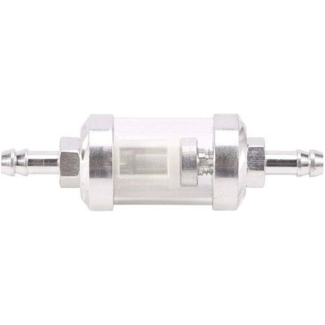 (Argent)Filtre à Essence Universel pour Moteur à PéTrole Brut en Verre Chromé, Essence 5/16 Pouces, 8 Mm,pour Motos (1/5)