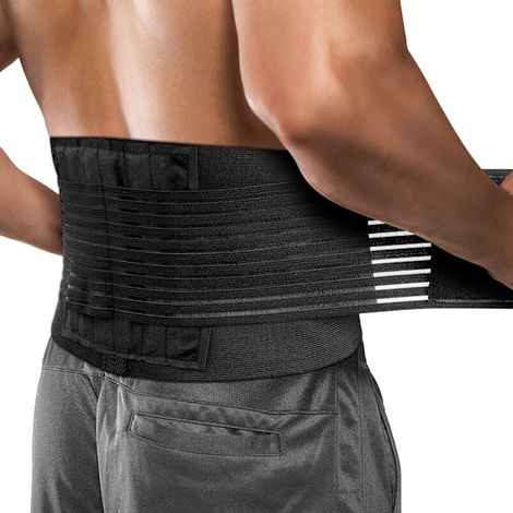 Support lombaire, ceinture lombaire ajustable avec 6 points de soutien, soulagement de la douleur liée à la scoliose et à la sciatique (L) L