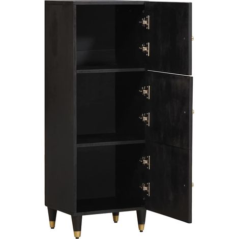 Haut Armoire Noir 40 x 33 x 110 cm Bois de mangue massif