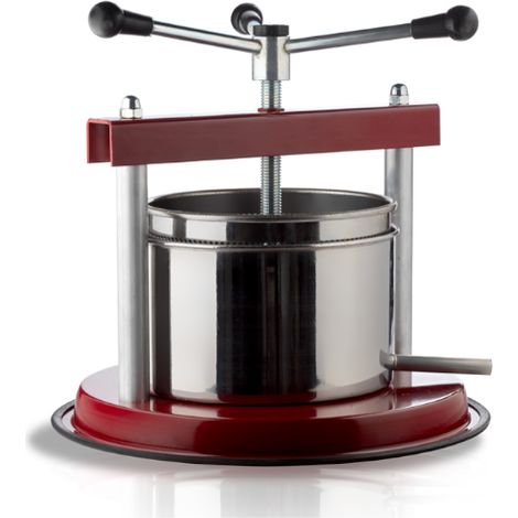 Lgvshopping – Pressoir manuel 16 cm – Capacité 3,5 l – Acier inoxydable – Pour extraction de jus de fruits et légumes – Outil de récolte professionnel
