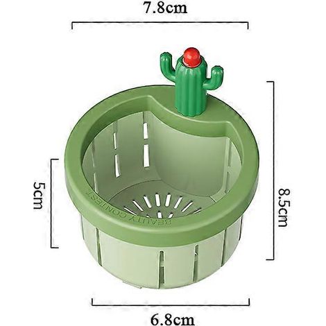 Passoire d'évier en forme de cactus, vidange automatique par pression, panier d'évier multifonctionnel en forme de cactus avec filtre et fonction de levage, kit pour usage domestique (1/5)