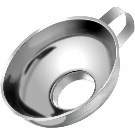 Embudo de mermelada de Edelstahl, embudo estriado ancho de gran Durchmesser con asa für tarros de cristal anchos, für transferir líquidos, ingredientes secos y Staubs, plateado (1/5)