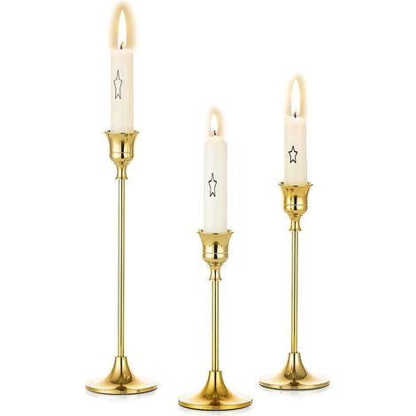 bougeoirs en métal doré, candélabres décoratifs Vi (1/5)