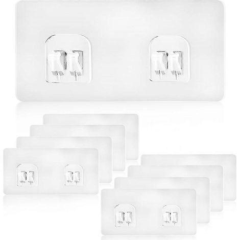 Confezione da 9 ganci adesivi di ricambio per portaoggetti da doccia, ganci adesivi resistenti, cestino portaoggetti per doccia, mensola per bagno 6x14cm (1/5)