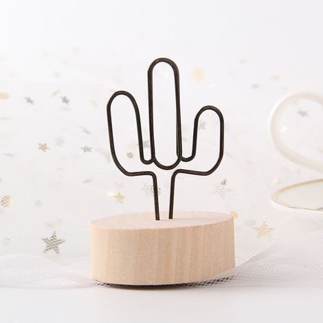 Porte-carte cactus en bois, design original et mignon, support photo pour bureau, décoration maison, présentoir carte de visite unique. (1/4)