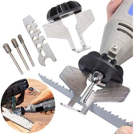 Affûteuse de tronçonneuse - Kit d'affûtage de tronçonneuse, affûteuse électrique, affûteuse dentelée, kit d'accessoires de polissage, perceuse à chaîne (1/5)