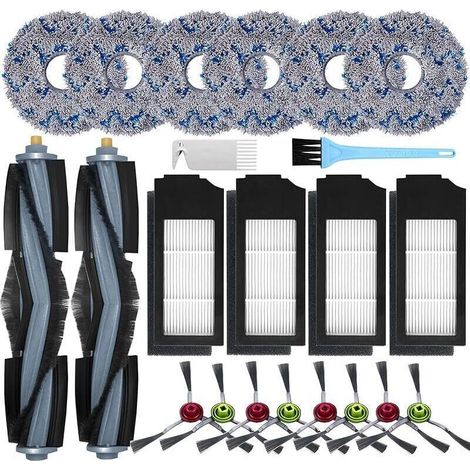 Accessoires pour Ecovacs Deebot X1 Omni / X1 e Omni / X1 Turbo Aspirateur, 2 Brosse Principale, 8 Brosses Latérales, 6 Serpillièr (1/5)