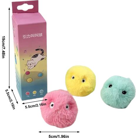 Balle en peluche à l'herbe à chat, jouet pour chat avec sons d'animaux réalistes et gazouillants, jouet interactif doux et moelleux. (1/5)