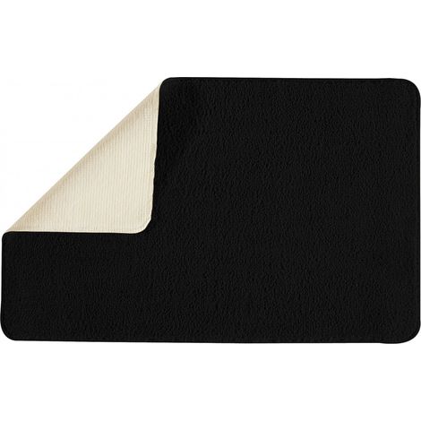 Tapis de bain uni 50x80 en polyester noir 50x80cm (1/3)