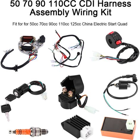 50 70 90 110CC CDI Faisceau électrique Kit de câblage pour Quad ATV Démarreur électrique (1/5)