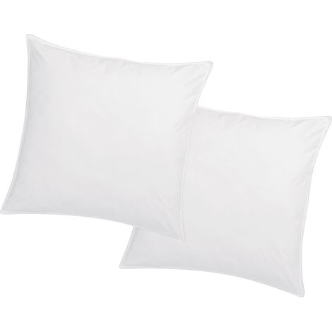 Guanciale memory foam mémofill 60 x 60 cm in Percalle di Cotone 91 fili/cm² 750g Bianco - Lotto di 2 - AUXENCE