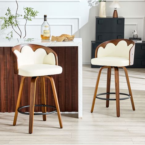 sillas de bar con respaldo madera set 2 OKMYHOME (1/5)