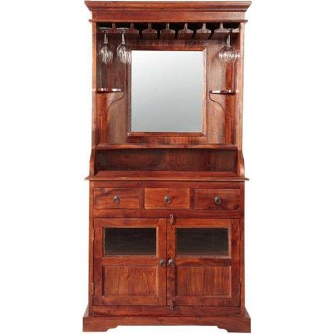 OXFORD 443 Mobile Bar in legno di acacia - laccato / nougat 97x52x193
