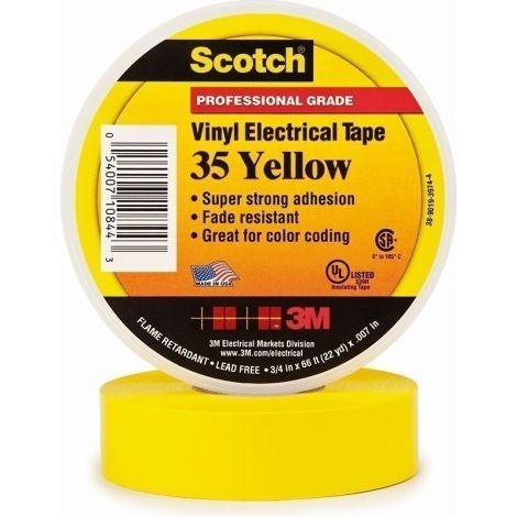 Cinta Aisl. 1,9Cmx20Mt Scotch® 35 Vinilo Amarilla 3M™