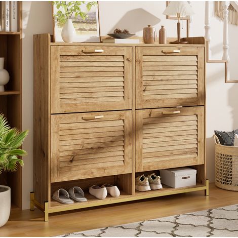 mobile contenitore 108,5 cm scarpe legno metallo ordine OKMYHOME (1/5)