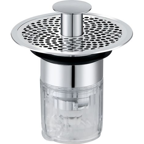 Bonde Lavabo Universel, Bouchon de Lavabo Pop-Up, Bonde de Lavabo avec crépine Anti-colmatage, Bouchon Lavabo Universel avec Valve à Eau magnétique 34-38mm (1/5)