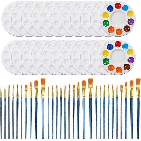 Ensemble de 24 pinceaux pour peinture acrylique, palette de 24 couleurs, pinceaux de précision pour enfants, peinture acrylique pour artistes (1/5)