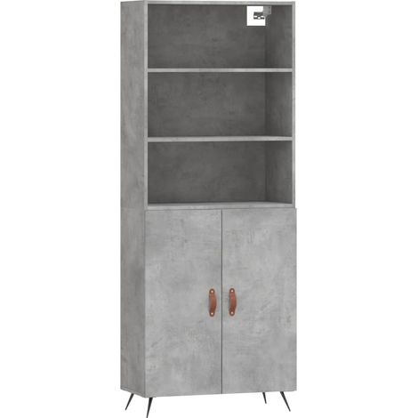 Credenza buffet cassettiera mobile contenitore organizer cucina soggiorno soggiorno alto 69,5 x 34 x 180 cm derivati del legno grigio 020034520
