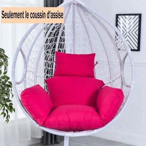 Coussin de Chaise Hamac Suspendu, Rembourrage Confortable pour Siège de Balancelle Jardin Patio, Sans Balançoire, Rose (1/4)