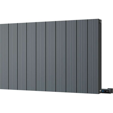 Thetford - Anthracite Horizontal Electric Radiator Double Panel H600mm x W936mm Grooved 900w Thermostatic WIFI