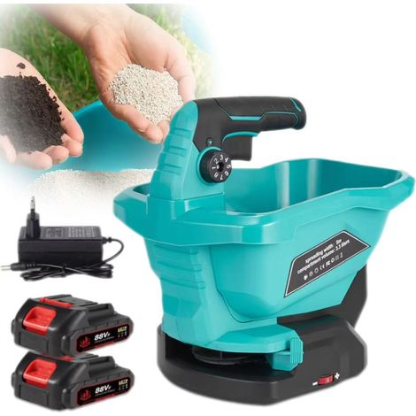 Épandeur de jardin électrique,6 vitesses,épandeur d'engrais 3,3L,adapté aux semences de gazon et de légumes,compatible avec les batteries Makita 18 V (1/5)