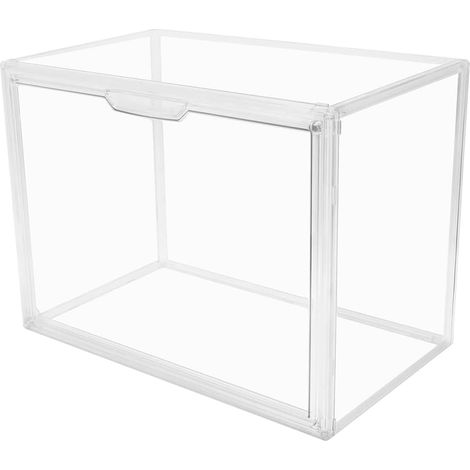 1 organiseur de sac à main en plastique transparent pour placard, boîte de rangement avec porte magnétique, bacs de rangement anti-poussière pour livres, jouets, chapeaux (transparent) (1/5)