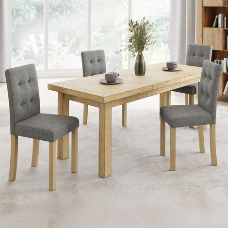 Lote de 4 sillas de comedor tapizadas POLGA gris (1/5)