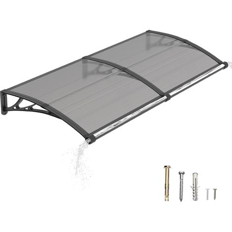 Auvent de Porte d’Entrée 80 × 150 cm, Marquise de Porte Extérieur en Polycarbonate, Abri Anti-Pluie et Anti-UV pour Maison, Balcon et Terrasse (1/5)