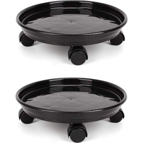 2 Pcs Chariot Support de Plante avec 4 Roulettes Universelles pour Déplacer Facilement des Pots Lourds (1/4)