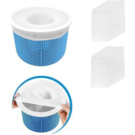 Chaussettes pour skimmer de piscine – Lot de 20 – Filtre fin nylon ultrafine – Dimensions 22 x 13 cm (1/5)