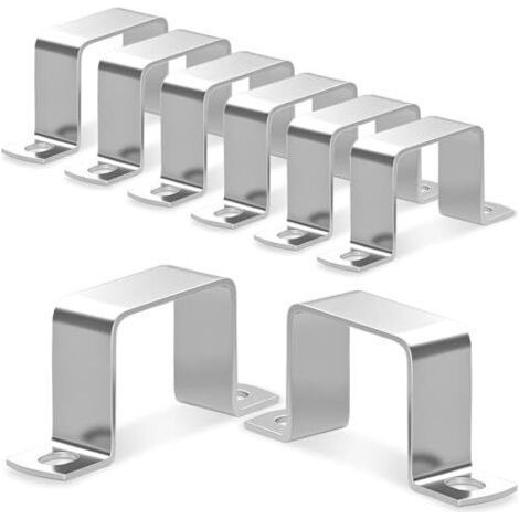 Lot de 8 colliers de serrage pour tubes carrés, en acier inoxydable 304, pour tuyaux carrés de 40 × 40 mm. Ces colliers en U et équerres sont parfaits pour les portes d'entrée, les fenêtres, les condu (1/5)