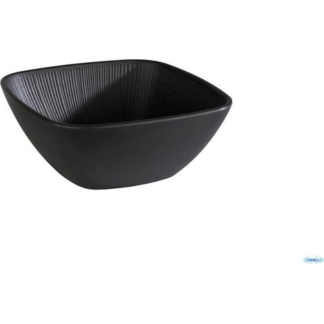 Bol NERO, 25 x 25 cm, hauteur 11 cm, mélamine, noir, 3,5 litres