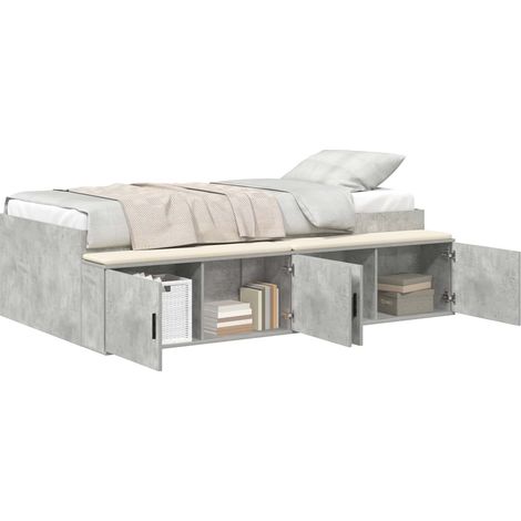 Maison Exclusive - Bettrahmen mit Schubladen Beton Grau 80 x 200