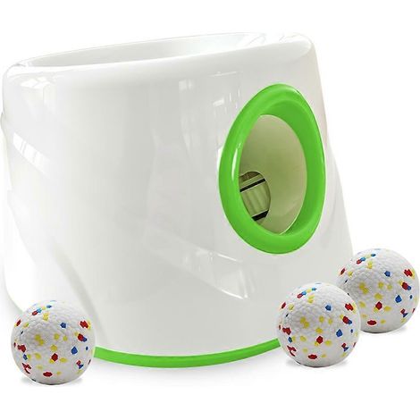 Lanceur de balles automatique pour chiens avec 3 balles de tennis ETPU de 5 cm, jouet interactif pour chiens B (1/5)
