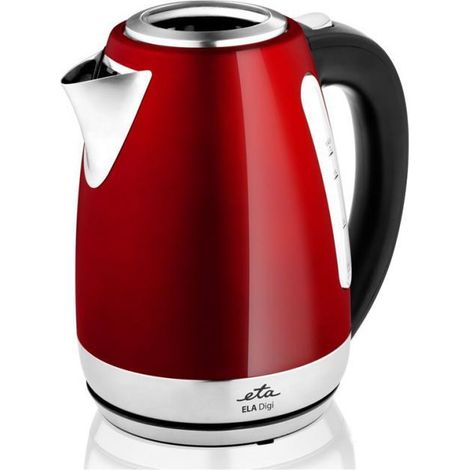 eta ETA Ela Digi Bouilloire en acier inoxydable avec réglage de la température – 1,7 l, 2100 W, 40-100 °C, rouge (ETA959890010)
