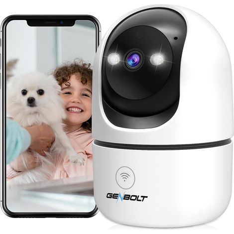 Caméra de Surveillance WiFi Intérieure, Caméra IP de Sécurité CCTV 360° avec Détection Humaine Intelligente et Sirène, Moniteur pour Bébé avec Vision Nocturne Couleur et Alarme Audio (1/5)