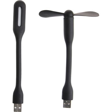 Flexible and portable USB fan, 5V mini USB fan with LED light for power bank, laptop, summer gadget - AquaForge